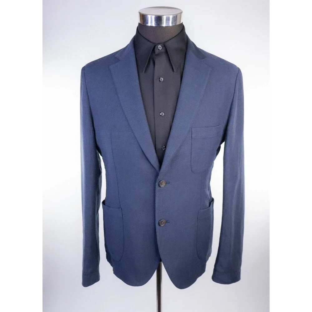 Taylor Stitch 2-Pcs Blue Two Button Cotton Suit Jacket Blazer Sz 40R Pants 36X32